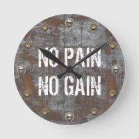 No Pain No Gain Fitness Rusty Metal Motivational
