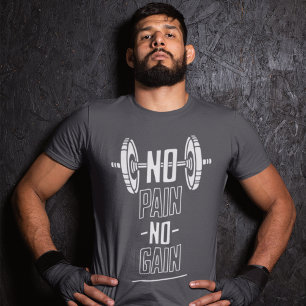 No Pain No Gain Hantel Motiv T-Shirt