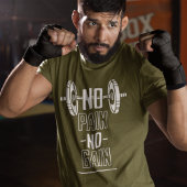 No Pain No Gain Hantel Motiv T-Shirt