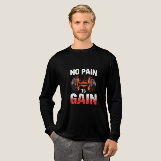 "No Pain No Gain Motivierend Gym T - Shirt" Tri-Blend Shirt (Volle Vorderseite)