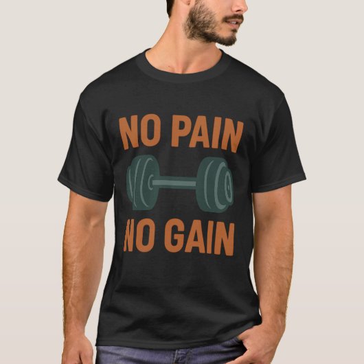 No Pain No Gain T-Shirt - Fitness Motivation T - S (Vorderseite)