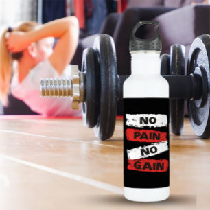 No Pain No Gain Trainingshydratation Edelstahlflasche