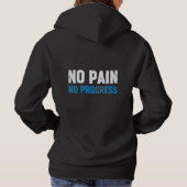 No Pain No Progress Hoodie Motivational Gym Wear (Rückseite)