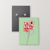 No parking anarchy sign button (Vorderseite/Rückseite)