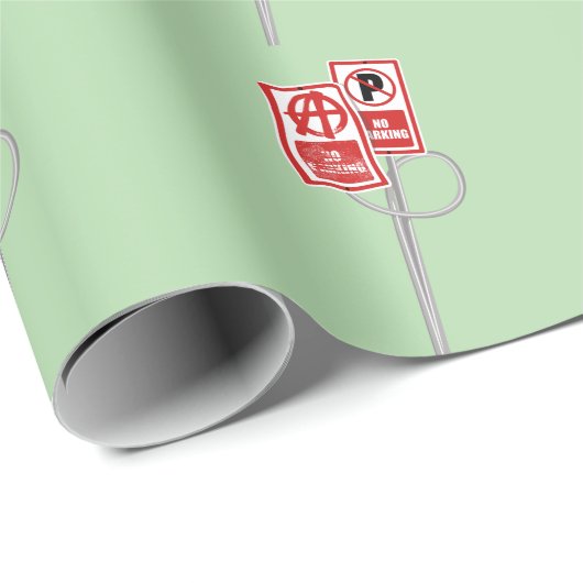 No parking anarchy sign geschenkpapier (Rolleneckpunkt)