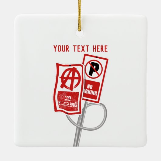 No parking anarchy sign keramikornament (Rückseite)