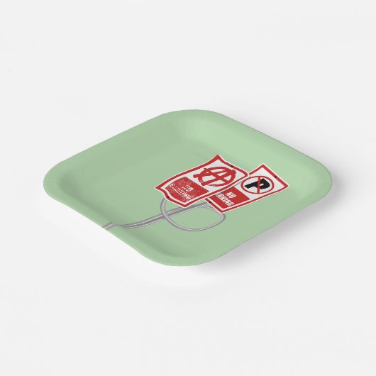 No parking anarchy sign pappteller (Gewinkelt)