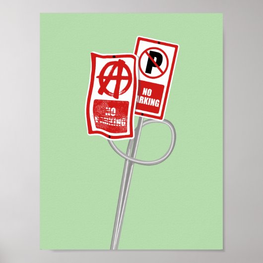 No parking anarchy sign poster (Vorne)