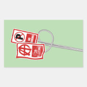 No parking anarchy sign rechteckiger aufkleber (Vorderseite)