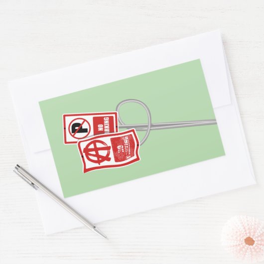 No parking anarchy sign rechteckiger aufkleber (Umschlag)