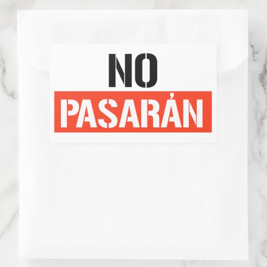 No Pasaran Rechteckiger Aufkleber (Tasche)