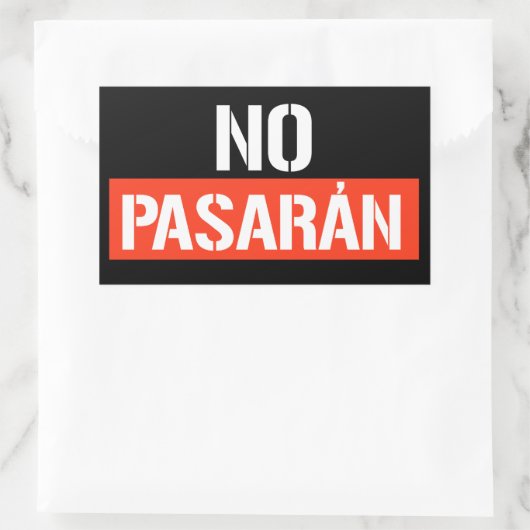 No Pasaran Rechteckiger Aufkleber (Tasche)