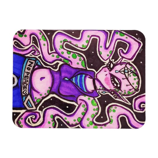 No Peace Alien Magnet (Horizontal)