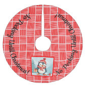 No Peeking Christmas Penguin Polyester Weihnachtsbaumdecke (Vorderseite)