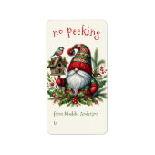 No Peeking Holiday Weihnachtsbummler Adressaufkleber (Vorne)