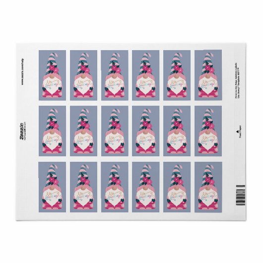 No Peeking Niedlich Fun Bright Christmas Gnome Lab Adressaufkleber (Vorne)