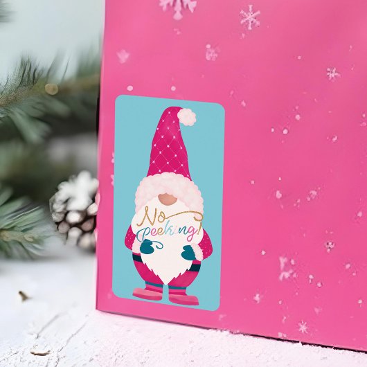 No Peeking Niedlich Spaß Weihnachten Weihnachtsfei Adressaufkleber