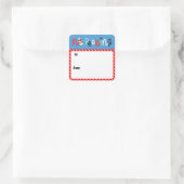 No Peeking Niedlich Whimsical Kids Weihnachtsgesch Quadratischer Aufkleber (Tasche)