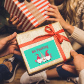 No Peeking Niedliche Weihnachts-Gnome-Geschenketik Rechteckiger Aufkleber
