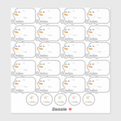 No Peeking Snowman Weihnachtsgeschenk Tag Aufkleber (Blatt)