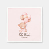 No podemos esperar mas Lindo oso Rosa Baby shower Serviette (Vorderseite)