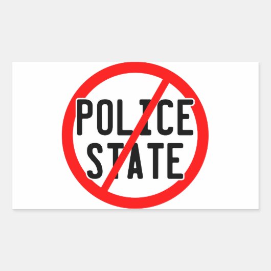 NO POLICE-STAAT - jetzt/beleuchtet/beschäftigen/Ba Rechteckiger Aufkleber (Vorderseite)