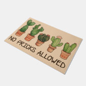 No Pricks Allowed Doormat / Cactus Welcome Mat  Fußmatte (Schrägansicht)