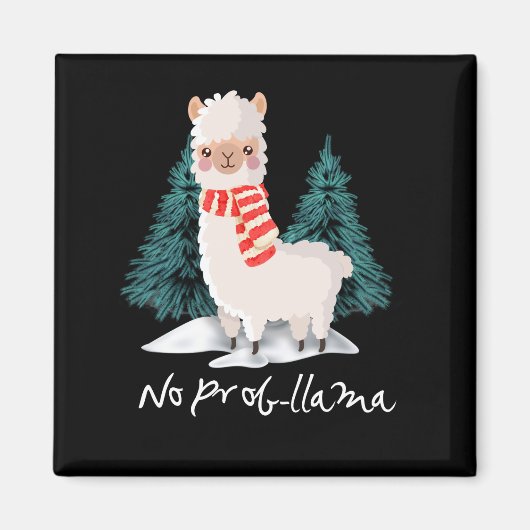 No Prob Lama Christmas Bestes Geschenk für Alpaca Magnet (Vorne)