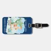 No Prob Llama Alpaca My Bags - Blue Personalisiert Gepäckanhänger (Vorderseite horizontal)