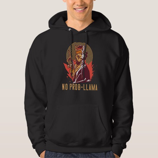 No Prob Llama Animal Niedlich Mafia Llama Hoodie (Vorderseite)