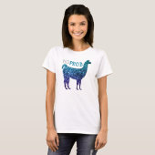 No Prob Llama Aqua blue ombre Glitzern T-Shirt (Vorne ganz)