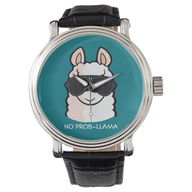 No Prob-Llama Armbanduhr (Vorderseite)