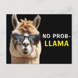 No Prob-Llama Cool Alpaca mit Sonnenbrille Funny Postkarte