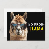 No Prob-Llama Cool Alpaca mit Sonnenbrille Funny Postkarte (Vorne/Hinten)