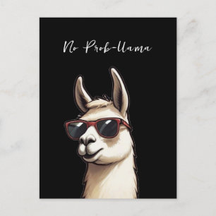 No Prob-llama Cool Llama Funky Alpaca Postkarte