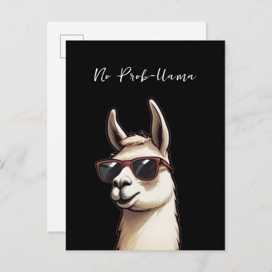 No Prob-llama Cool Llama Funky Alpaca Postkarte (Vorne/Hinten)