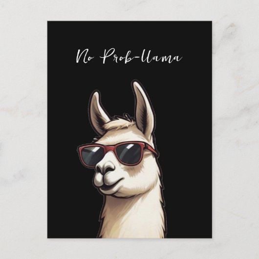 No Prob-llama Cool Llama Funky Alpaca Postkarte (Vorderseite)