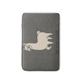 "No Prob-Llama" Cute Llama Doodle - Chill Vibe Badematte (Vorderseite Vertikal)