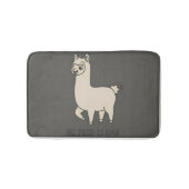 "No Prob-Llama" Cute Llama Doodle - Chill Vibe Badematte (Vorderseite)