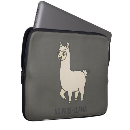 "No Prob-Llama" Cute Llama Doodle - Chill Vibe Laptopschutzhülle (Vorne Rechts)