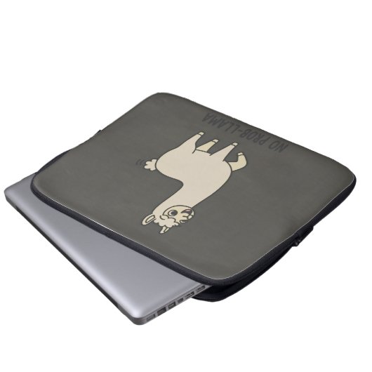 "No Prob-Llama" Cute Llama Doodle - Chill Vibe Laptopschutzhülle (Vorne Knopf)