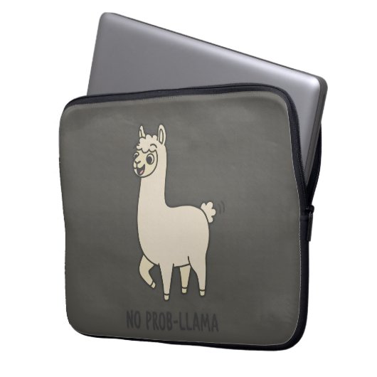 "No Prob-Llama" Cute Llama Doodle - Chill Vibe Laptopschutzhülle (Vorderseite Links)