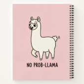 "No Prob-Llama" Cute Llama Doodle - Chill Vibe Notizblock (Rückseite)