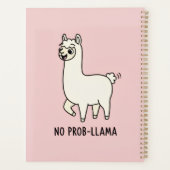 "No Prob-Llama" Cute Llama Doodle - Chill Vibe Planer (Rückseite)