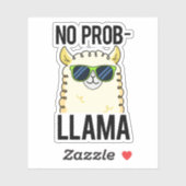 No-Prob-Llama Funny Cool Llama Pun Aufkleber (Blatt)