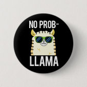 No-Prob-Llama Funny Cool Llama Pun Dark BG Button (Vorderseite)