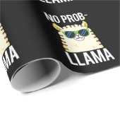 No-Prob-Llama Funny Cool Llama Pun Dark BG Geschenkpapier (Rolleneckpunkt)