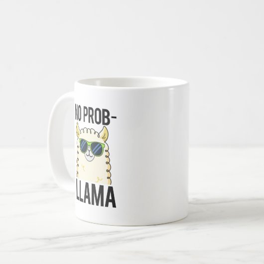 No-Prob-Llama Funny Cool Llama Pun Kaffeetasse (Vorderseite Links)