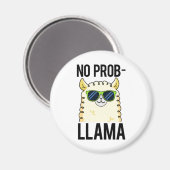 No-Prob-Llama Funny Cool Llama Pun Magnet (Vorderseite/Rückseite)