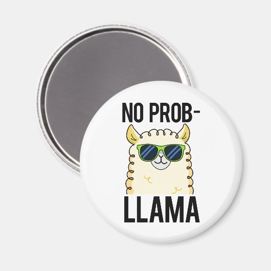 No-Prob-Llama Funny Cool Llama Pun Magnet (Vorderseite/Rückseite)